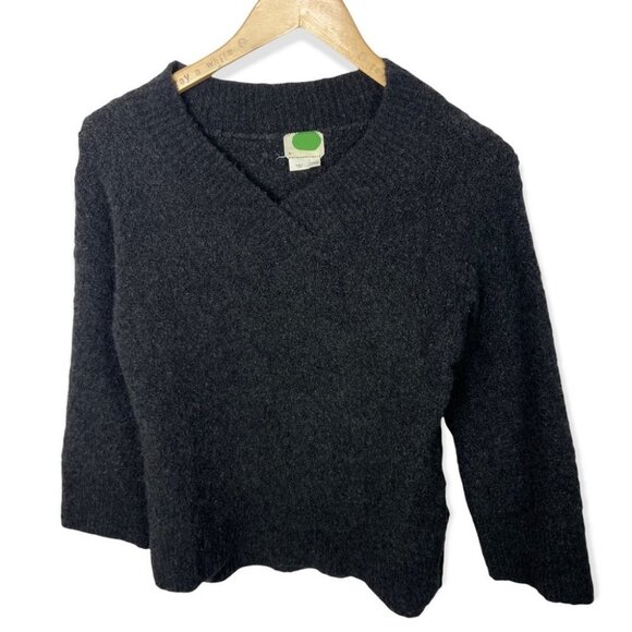 Anthropologie Alpaca Merino Wool Simone Sweater Grey Size XXS Petite Knit Boho - Picture 4 of 12